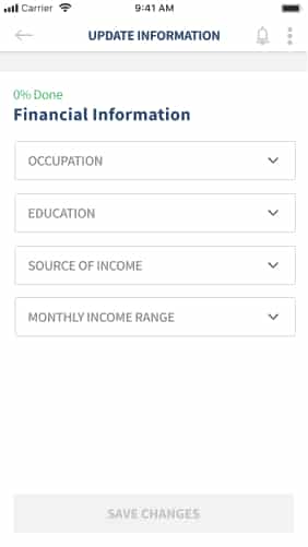 Profile Update - Financial Empty