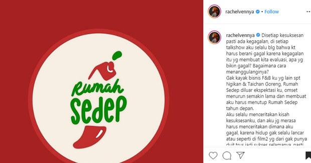 Rumah Sedep Rachel Vennya Akan Tutup, Ini Alasannya