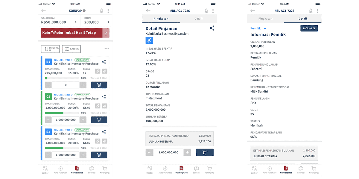 KoinP2P Marketplace
