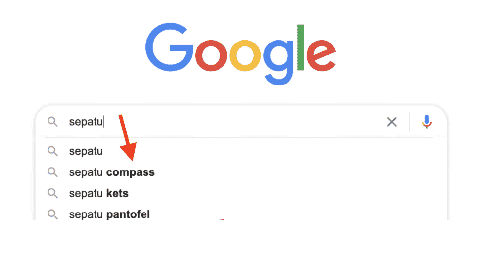 sepatu compass google suggestion