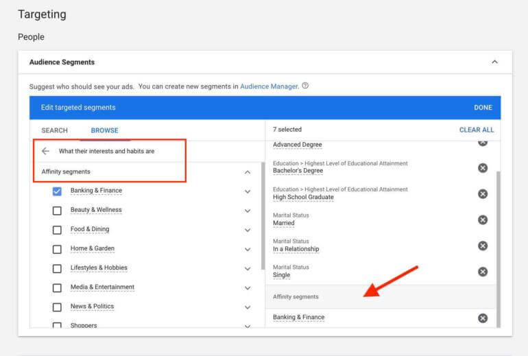menargetkan audiens iklan google berdasarkan interest dan affinity