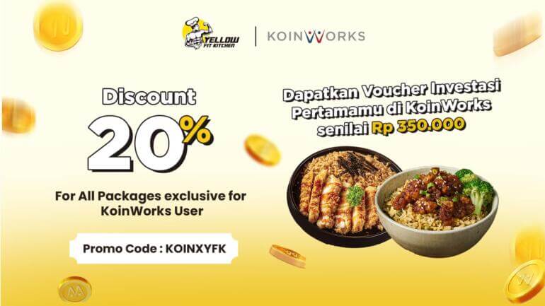 KoinWorks x Yellow Fit Kitchen, Langganan Menu Diet Sehat GRATIS Voucher Investasi!